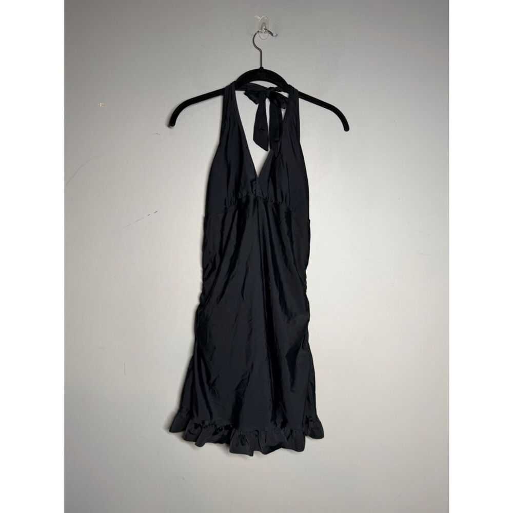 SPANX Black Halter Dress with Teal Label Detail